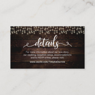 Carte D'accompagnement Feux à chaîne de ferme, blanc, bois, détails Maria