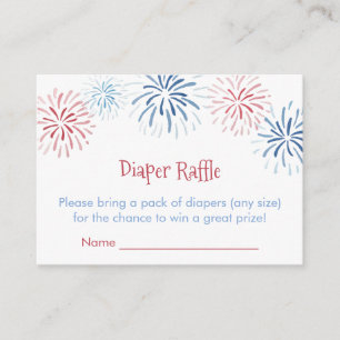 Carte D'accompagnement Feux d'artifice rouges blancs bleus Tirage au sort