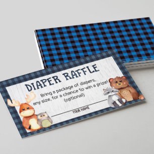 Carte D'accompagnement Fiche de Baby shower de couches de bois de bûchero