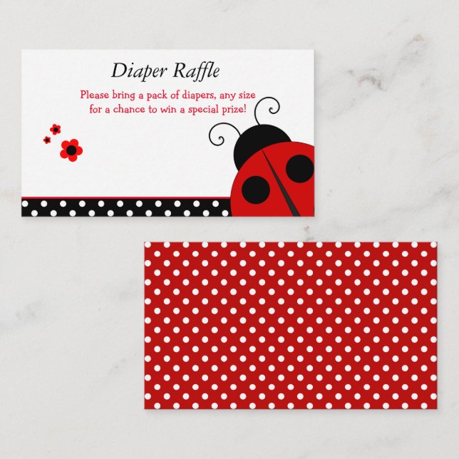 Carte D'accompagnement Fiche de boîtier de broche de Baby shower Ladybug (Devant / Derrière)