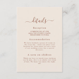 Carte D'accompagnement Fiche de boîtier de détails minimaux pour le Maria