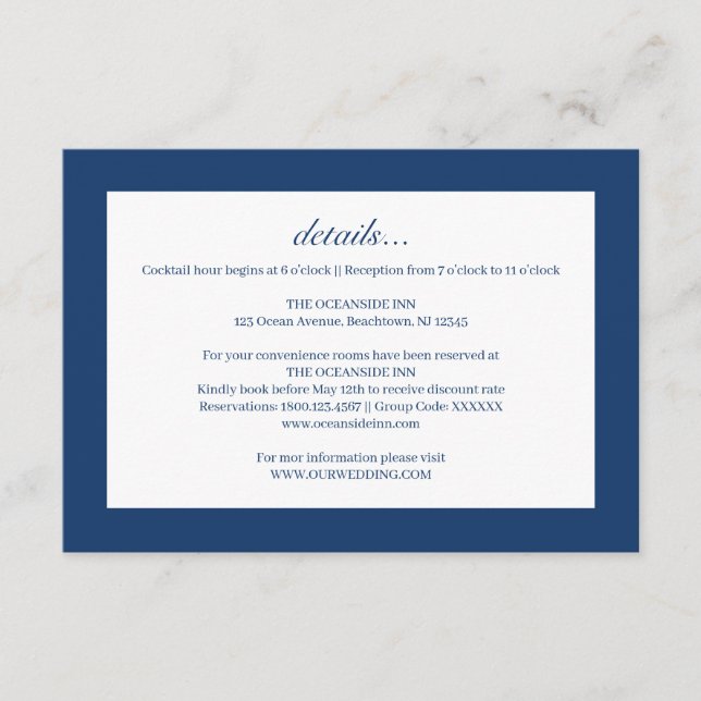 Carte D'accompagnement Fiche de boîtier Détails du Mariage de requin (Devant)