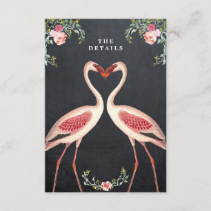Carte D'accompagnement fiche d'information du mariage floral flamingo