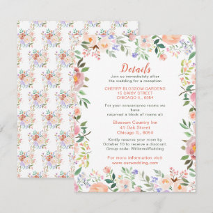 Carte D'accompagnement Fiche Mariage de fleurs de printemps