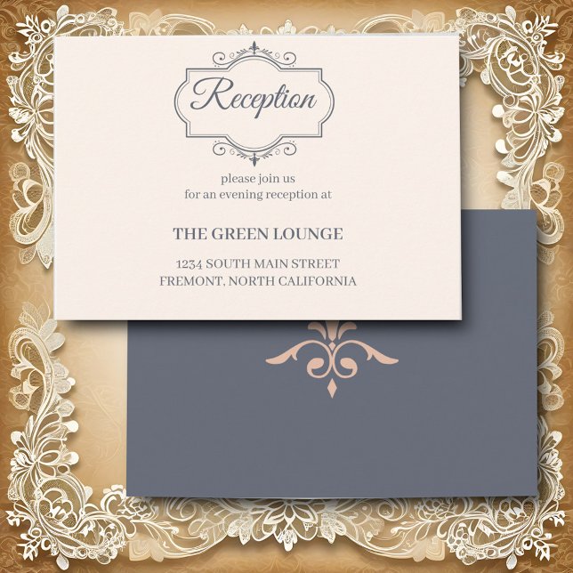 Carte D'accompagnement Filigree Rustique, Réception De Mariage (Créateur téléchargé)