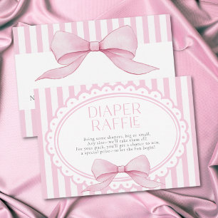 Carte D'accompagnement Fille au Nœud Rose Coquette Bébé à rayures Fête de