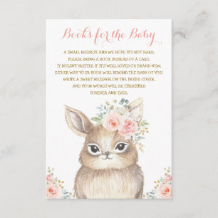 Carte D'accompagnement Fille Bunny Baby shower Blush Floral Apportez un l