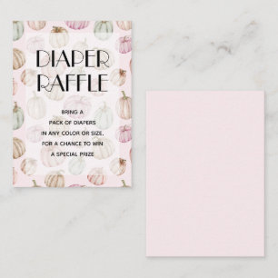 Carte D'accompagnement Fille Citrouille rose Bébé Déchets Raffle