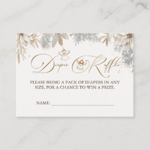 Carte D'accompagnement Fille Hiver Diaper Raffle Baby shower bébé