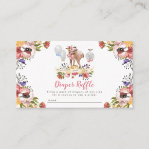 Carte D'accompagnement Fille Oh Deer Baby shower Déchets Raffle