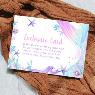 Carte D'accompagnement Fille Sirène 1ère fête d'anniversaire