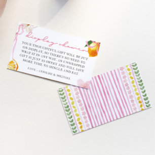 Carte D'accompagnement Filles Lemon & Bows Présentation de douche sans em