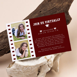 Carte D'accompagnement Filmstrip Photo Collage Graduation   Red