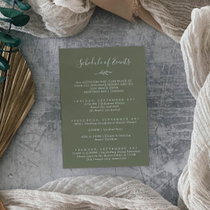 Carte D'accompagnement Fin de semaine verte foncée de la feuille minimale