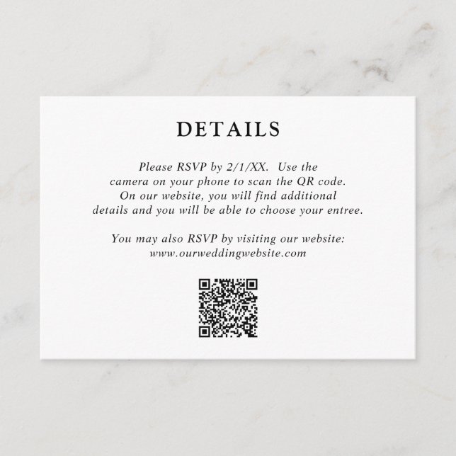 Carte D'accompagnement Fiona Noir et Blanc Gras Monogramme Mariage modern (Devant)