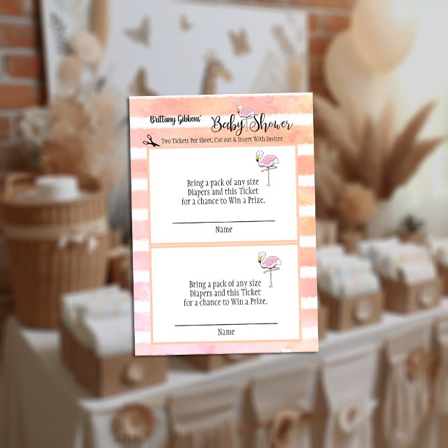 Carte D'accompagnement Flamant rose Baby shower Déchets Raffin (Créateur téléchargé)