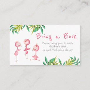 Carte D'accompagnement Flamant rose de Baby shower Tropical Triplet Appor