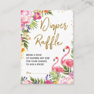Carte D'accompagnement Flamant rose Déchets Raffle Bébé Tropical Été Flor