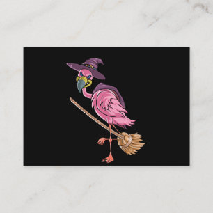 Carte D'accompagnement Flamant rose   Halloween Flamant rose sorcière par