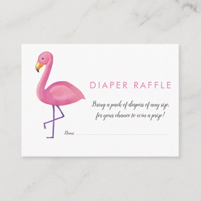 Carte D'accompagnement Flamant rose rose Baby shower moderne Déchets Raff (Devant)