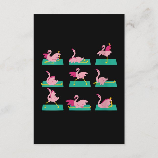 Carte D'accompagnement Flamant rose Yoga Poses Méditation Exercice d'entr (Devant)