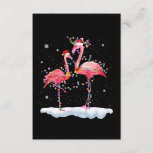 Carte D'accompagnement Flamingo   Feu de Noël Tree Santa Hat Xmas