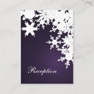 Carte D'accompagnement Flammes de neige violette mariage d'hiver