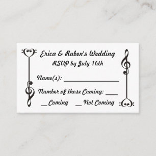 Carte D'accompagnement Flèche de musique RSVP