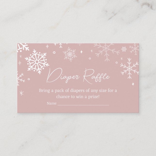 Carte D'accompagnement Flèche de neige rose moderne Baby shower Raffin de (Devant)