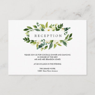 Carte D'accompagnement Fleur Blanche   Enceinte de Réception de Mariage F