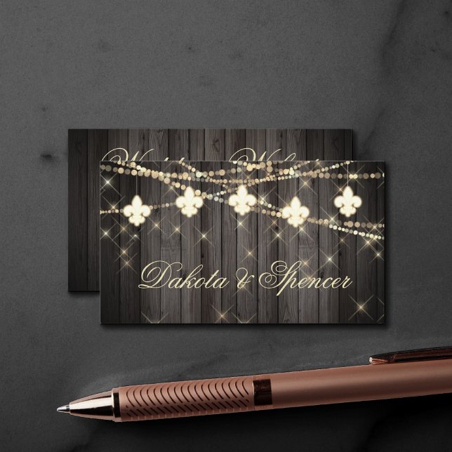 Carte D'accompagnement Fleur de Lis Lumières Rustiques | Site Mariage Boh (Créateur téléchargé)