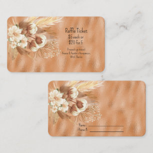 Carte D'accompagnement Fleur de Raffle Brun Tan et Crème