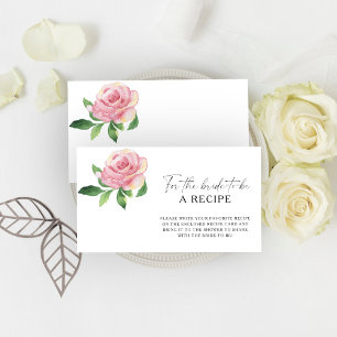 Carte D'accompagnement Fleur de rose - Recette pour la future mariée