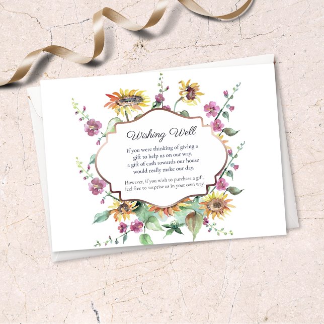 Carte D'accompagnement Fleur de tournesol aquarelle Flores de désir bien  (Créateur téléchargé)