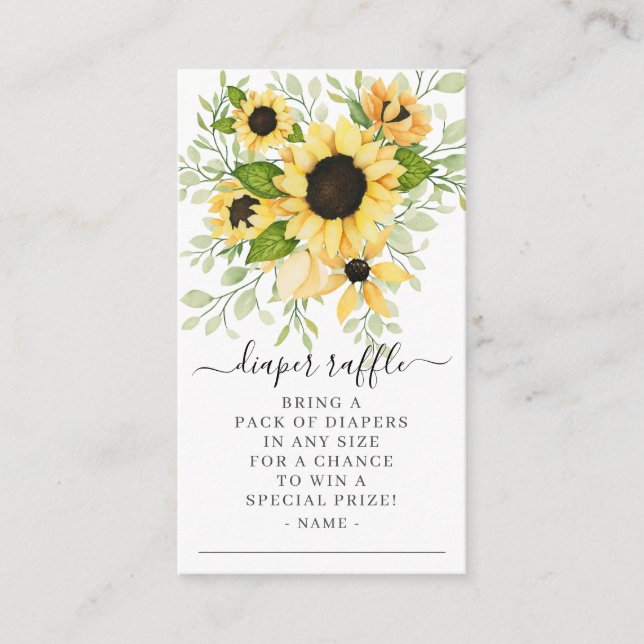 Carte D'accompagnement Fleur de tournesol d'automne Baby shower floral Dé (Devant)