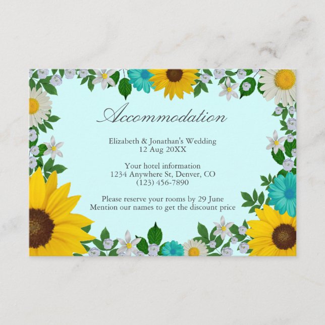 Carte D'accompagnement Fleur de tournesol rustique (Devant)