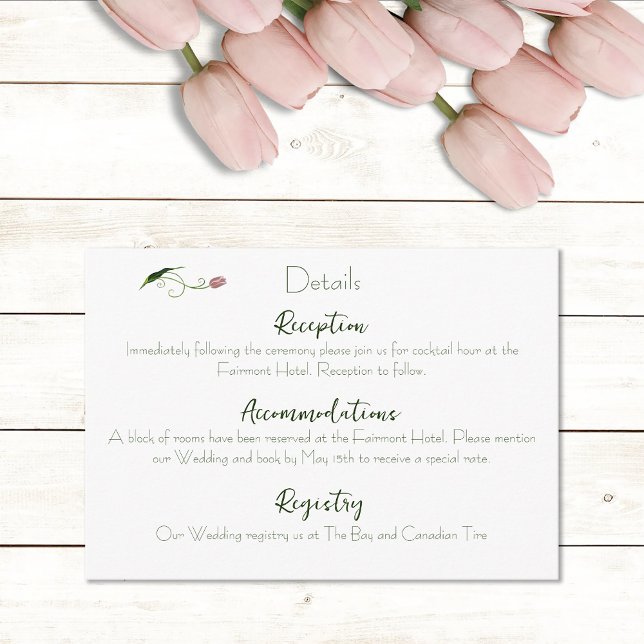 Carte D'accompagnement Fleur de tulipe rose (Créateur téléchargé)