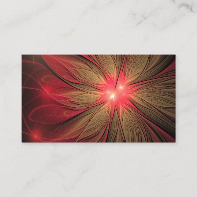 Carte D'accompagnement Fleur fractale de fansy rouge (Devant)