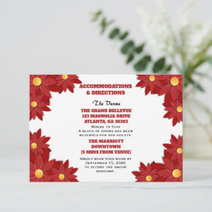 Carte D'accompagnement Fleur géométrique rouge et or