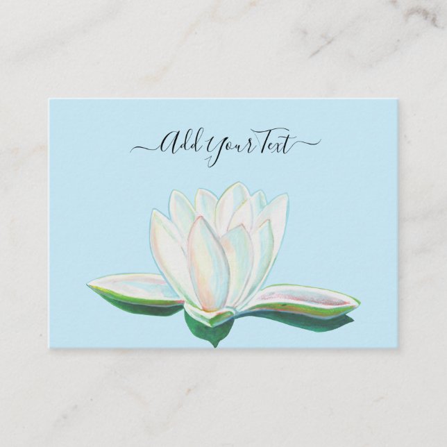 Carte D'accompagnement Fleur Lotus Blanche Lumineuse Personnalisable (Devant)