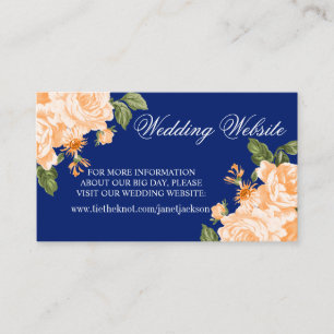 Carte D'accompagnement Fleur Mariage orange et bleu