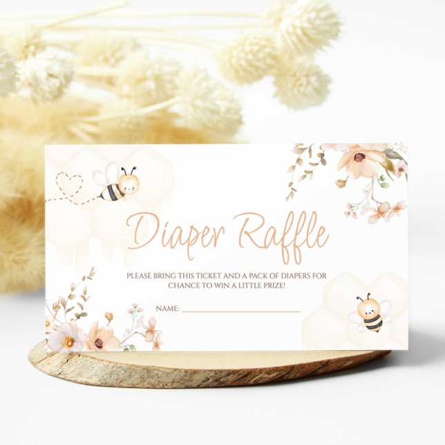 Carte D'accompagnement Fleur Miel Bee Baby shower Déchets Raffle (Créateur téléchargé)