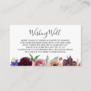 Carte D'accompagnement Fleur radieuse Mariage Floral Wishing well