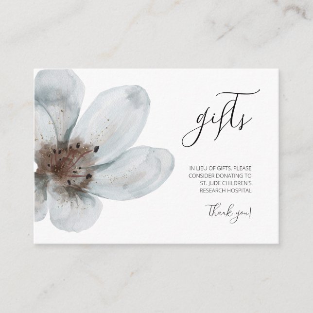 Carte D'accompagnement Fleur ・ Romantique Moderne Floral ・ Élégant Script (Devant)