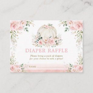 Carte D'accompagnement Fleur rose Citrouille fille Baby shower Déchets Ra