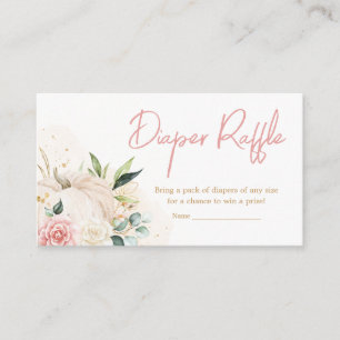 Carte D'accompagnement Fleur rose Douce Petit Citrouille Déchet Raffle