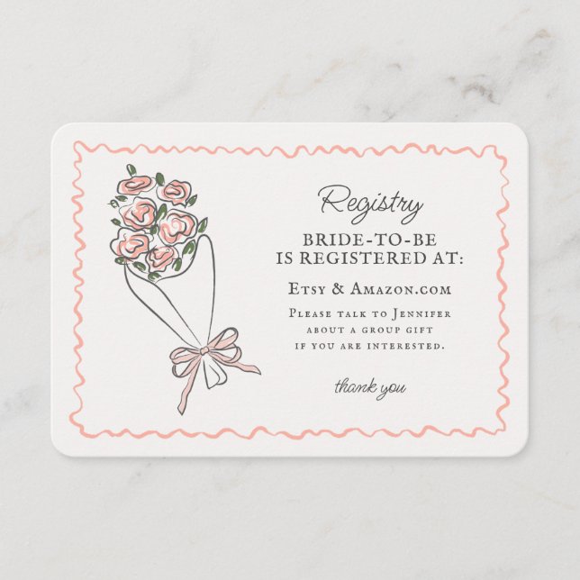 Carte D'accompagnement Fleur rose Marché Fleur fraîche Registre Floral In (Devant)