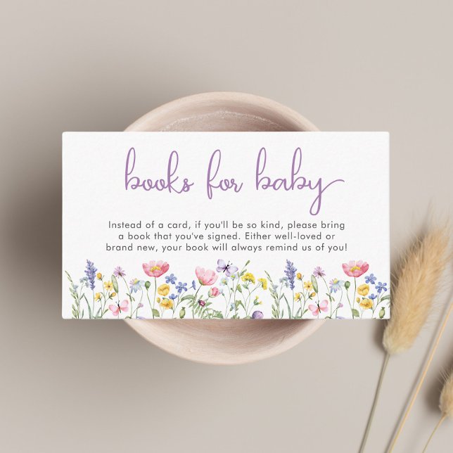 Carte D'accompagnement Fleur sauvage Aquarelle Livres Pour Bébé Fille Dou (Créateur téléchargé)