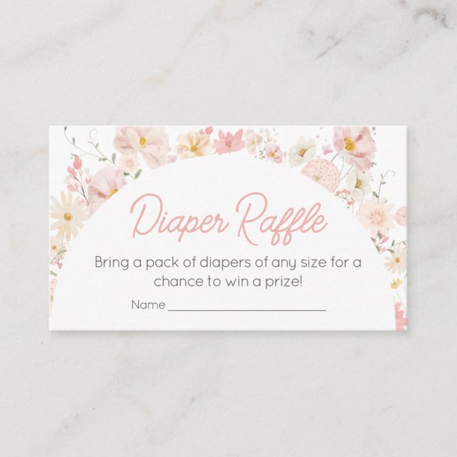 Carte D'accompagnement Fleur sauvage Arch Baby en fleur Déchets Raffle (Devant)