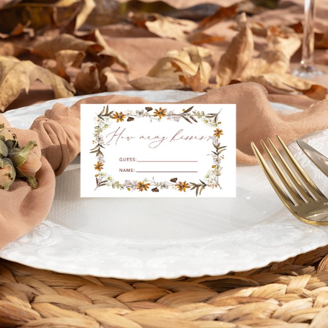 Carte D'accompagnement Fleur sauvage Automne Devinez Combien De Baisers J (Créateur téléchargé)